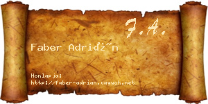 Faber Adrián névjegykártya